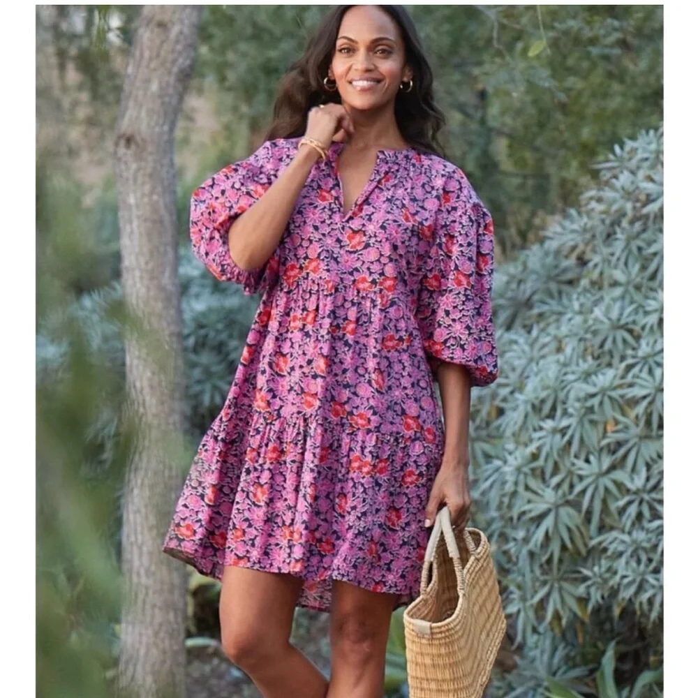 Sundry for Evereve The Anywhere tiered mini dress in a floral print 1 S